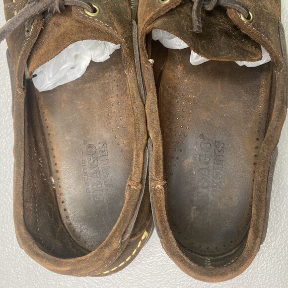 SEBAGO Docksides Portland Nubuck Distressed Dark Brown Boat Shoes Mens 11 - Picture 6 of 12